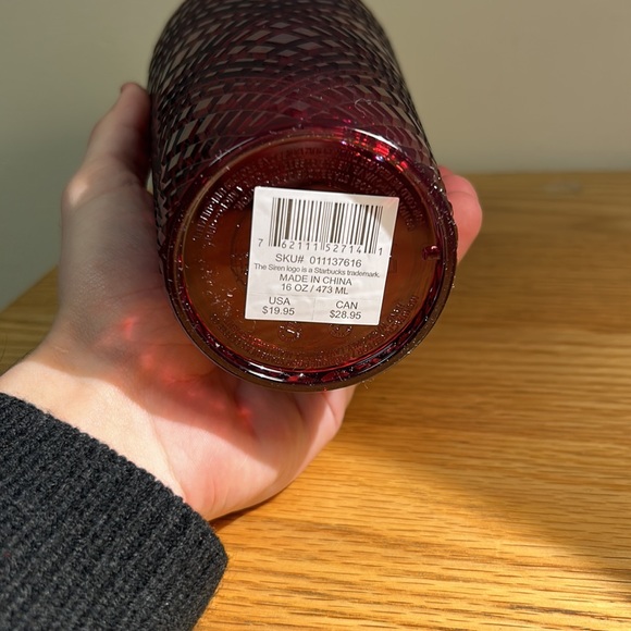 NWT Red Textured Starbucks Cup with straw - Picture 3 of 5